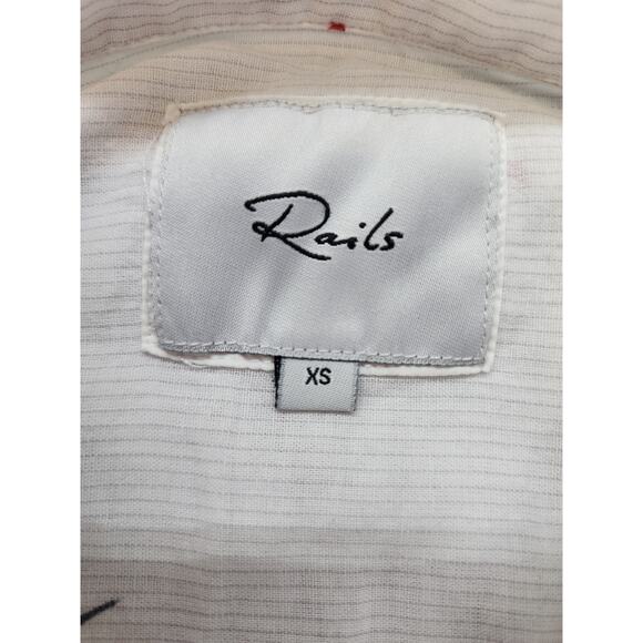 RAILS Taylor Eiffel Tower Print Shirt In Little Paris Size XS White Hearts - Picture 5 of 10